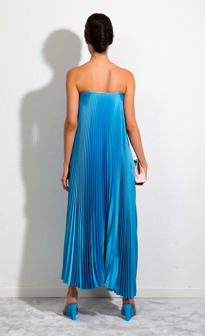 Sara Battaglia Plissé Dress Nuovo