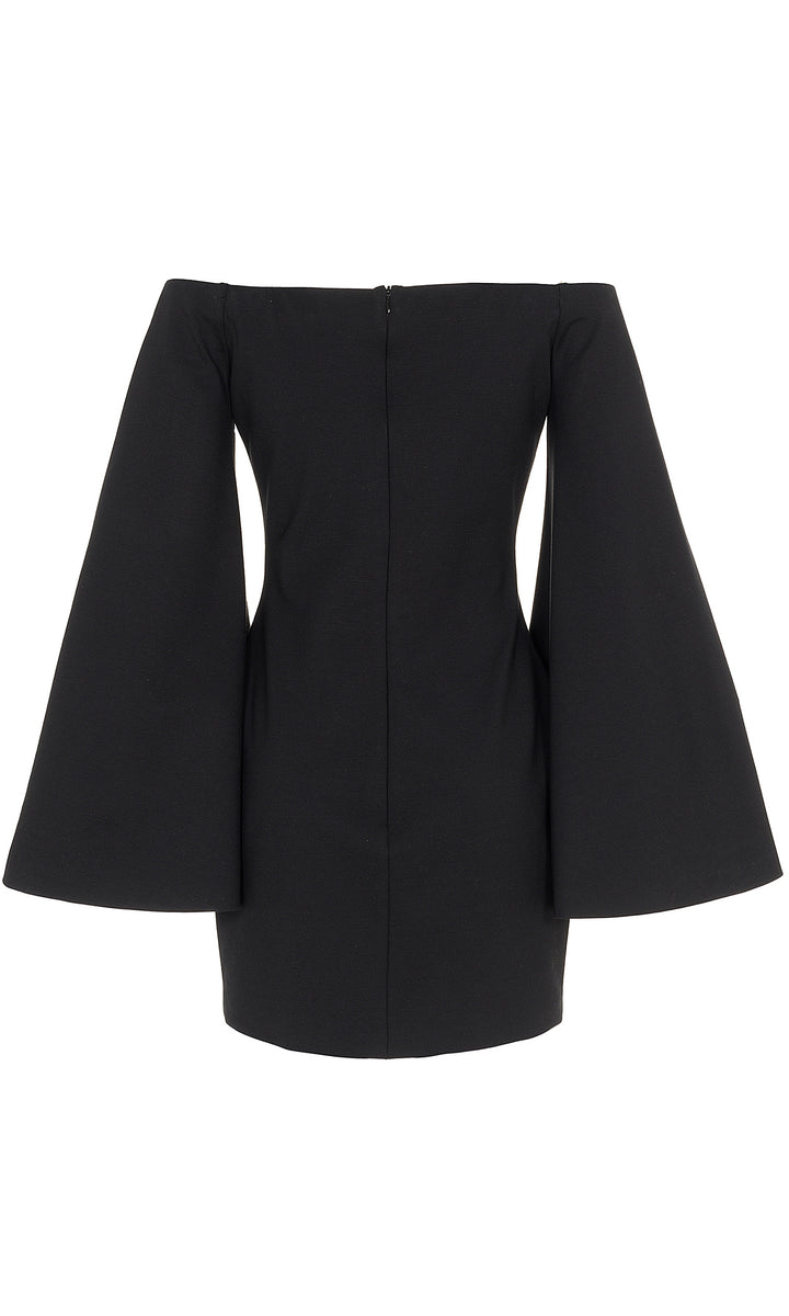 Sara Battaglia Wide sleeves jersey mini dress Vendite Flash