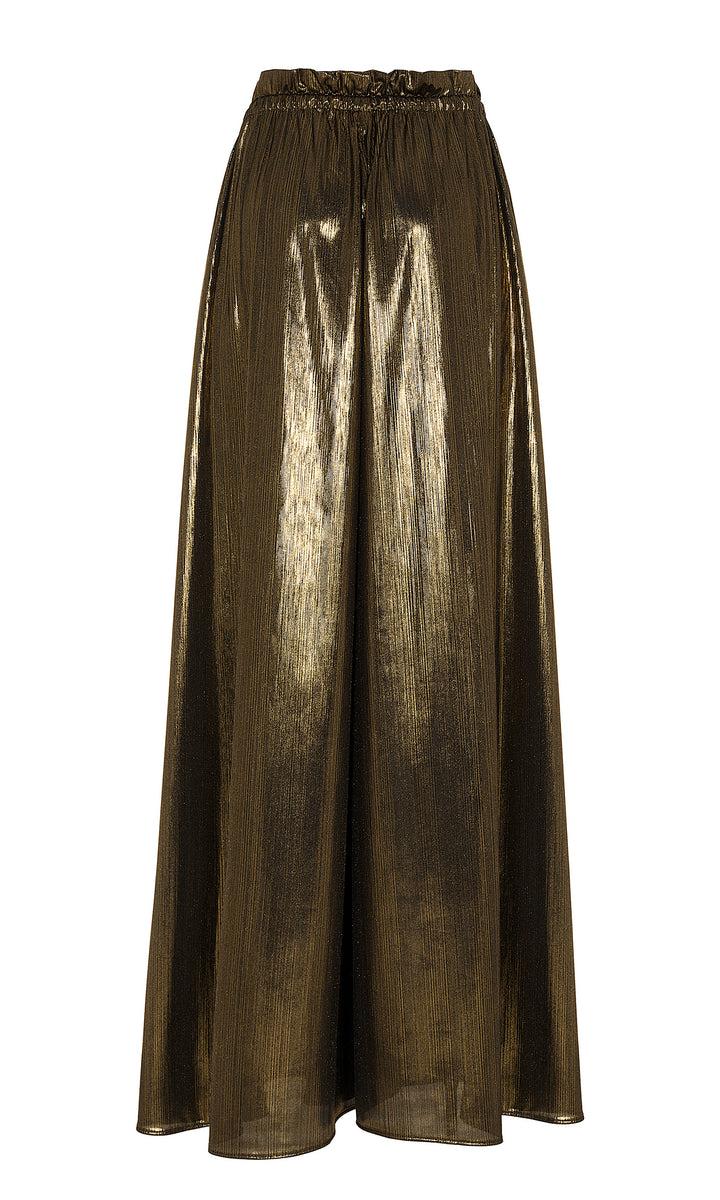 Sara Battaglia Lurex wide pants 2025