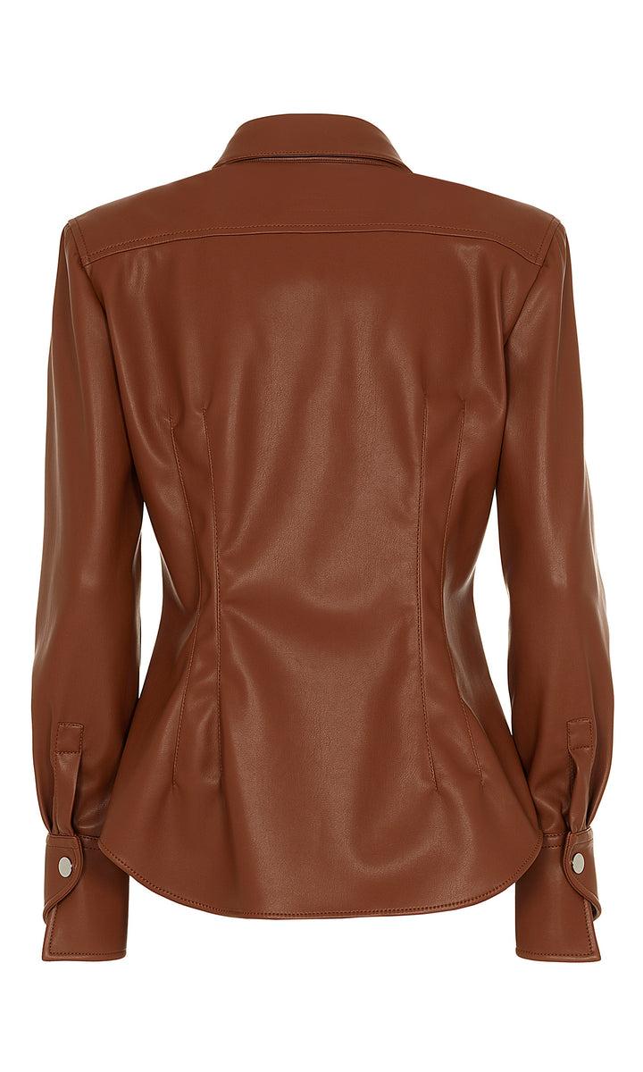 Sara Battaglia Eco-leather shirt Qualità Garantita