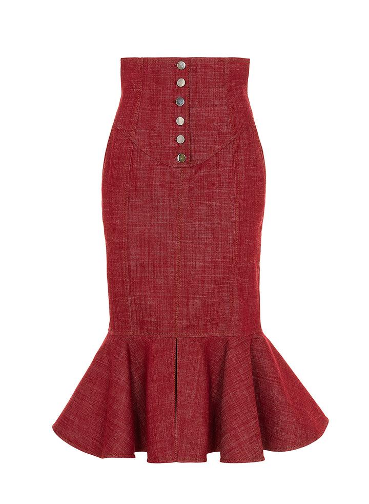 Sara Battaglia Denim longuette skirt Duty-free