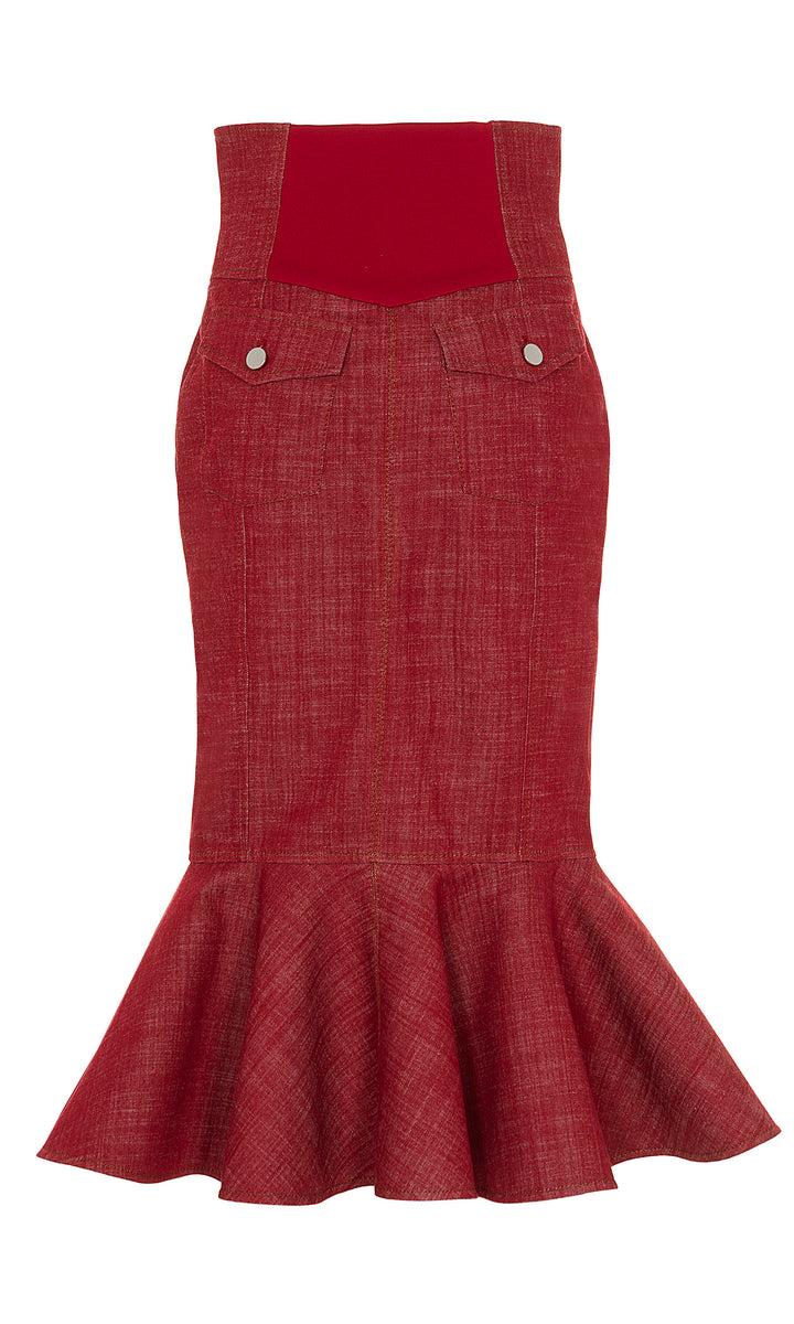 Sara Battaglia Denim longuette skirt Duty-free