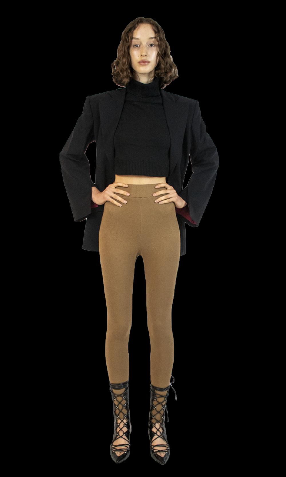 Sara Battaglia Camel Leggings Prezzo Ridotto