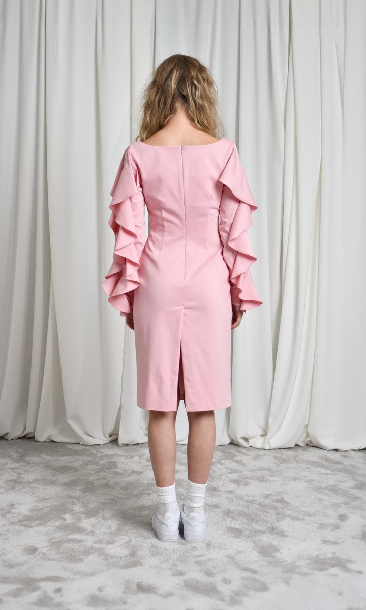 Sara Battaglia Ruffle sleeve midi dress Pezzi Unici
