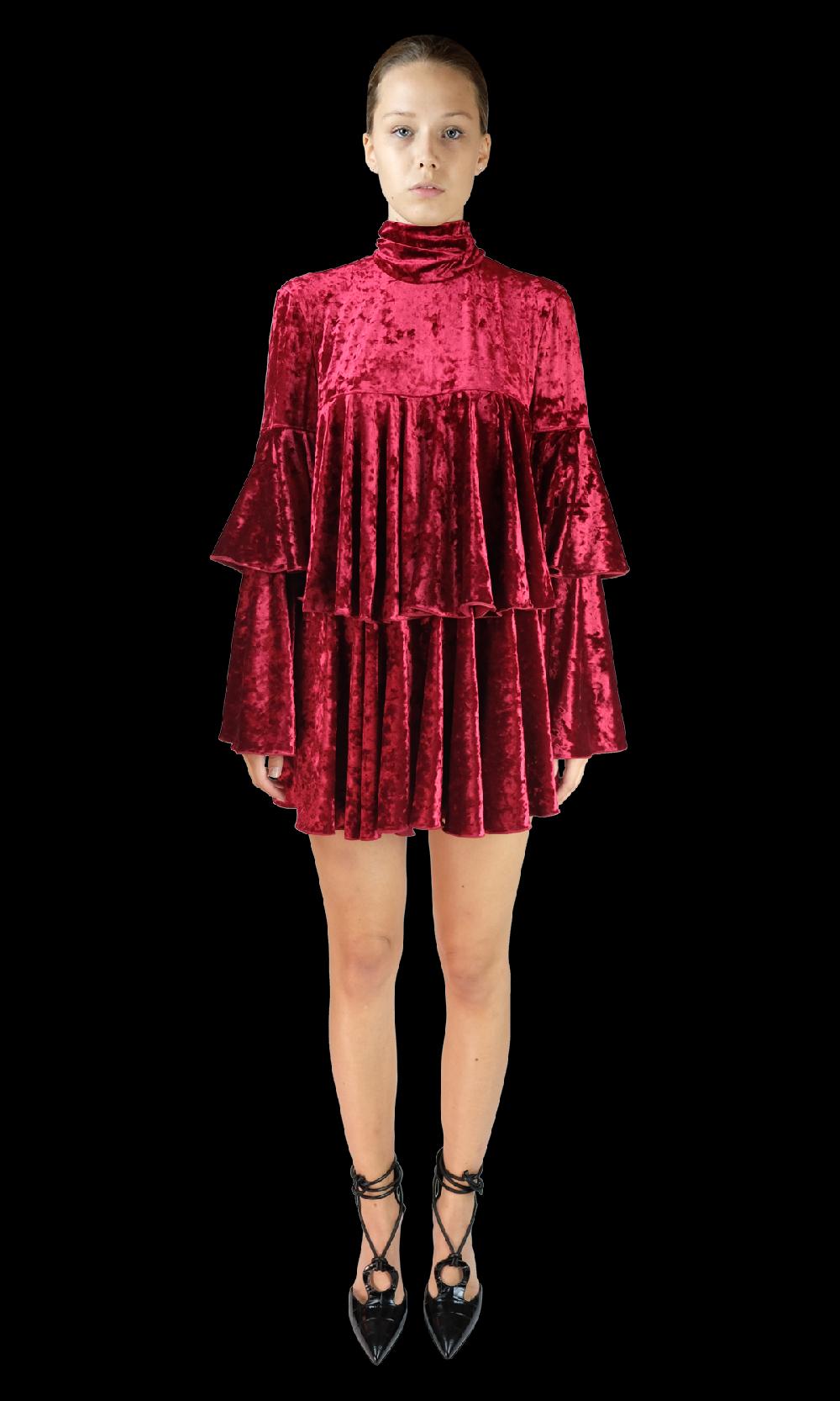 Sara Battaglia Ruffles Dress Sconto