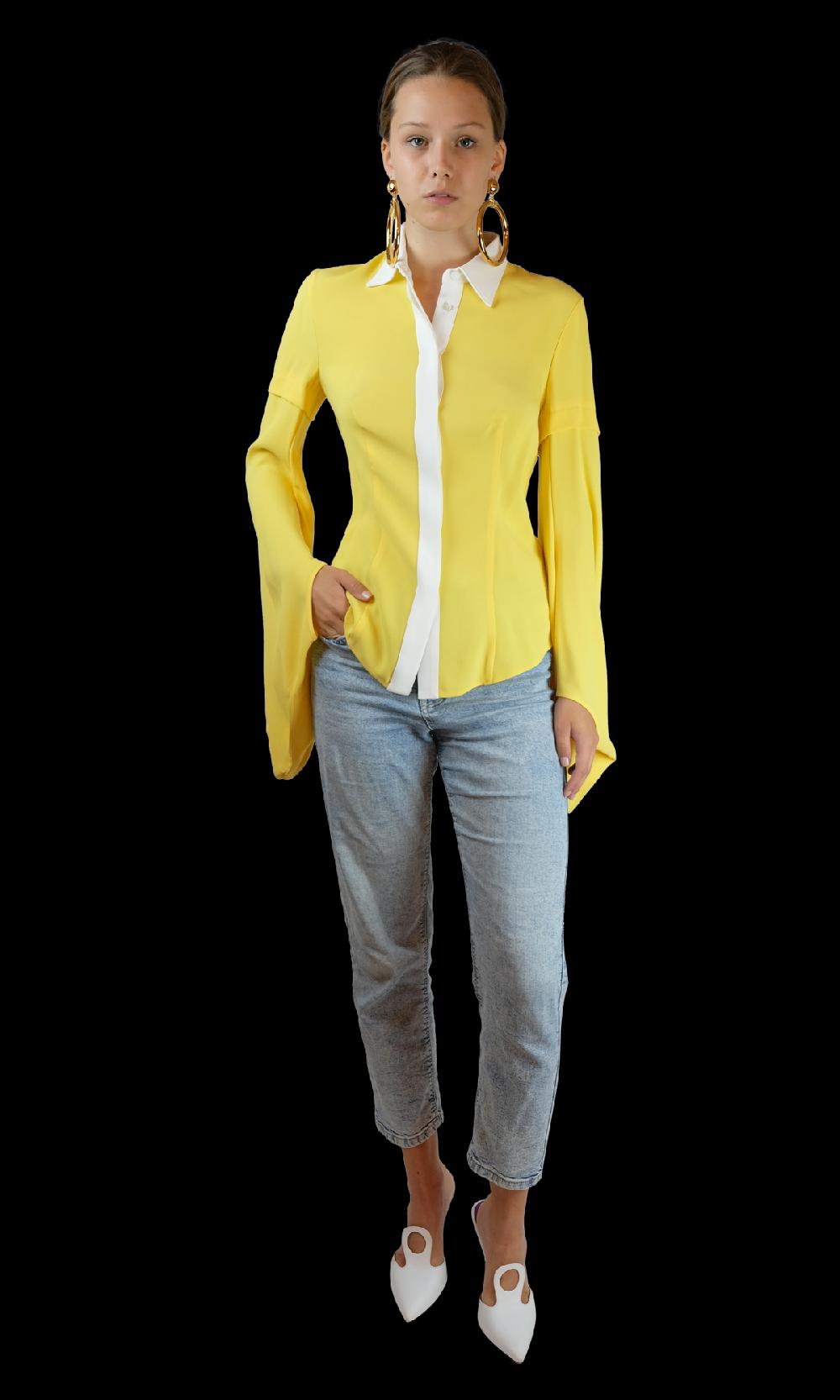 Sara Battaglia Yellow Shirt Online