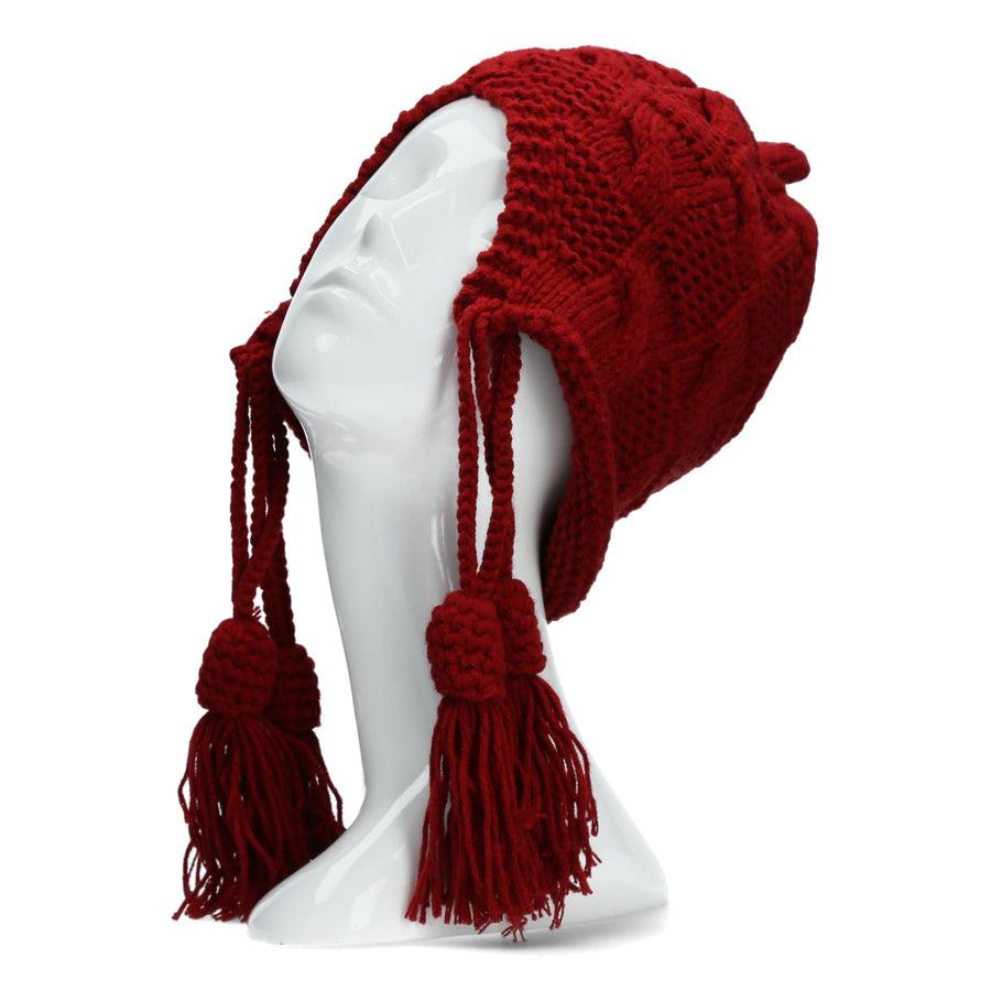 Scarpe Vita Bonnet ethnique en tricot rouge Promozione