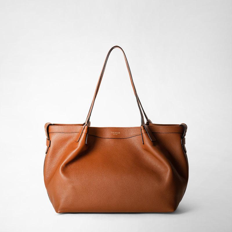 Serapian Tote bag secret piccola in pelle rugiada cuoio Black Friday Prezzi