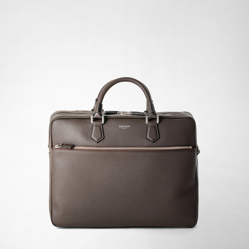 Serapian Borsa business grande in pelle cachemire espresso Qualità Garantita