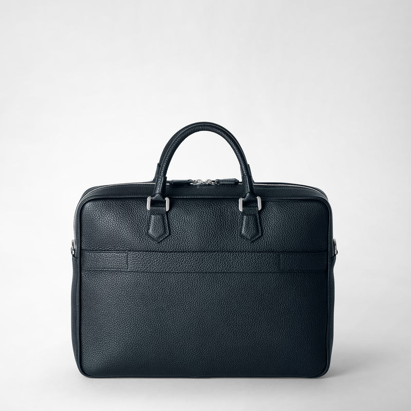 Serapian Borsa business slim in pelle cachemire blu navy Prezzo Ridotto
