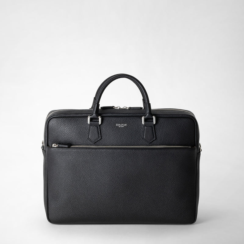 Serapian Borsa business slim in pelle cachemire nero Convenienza