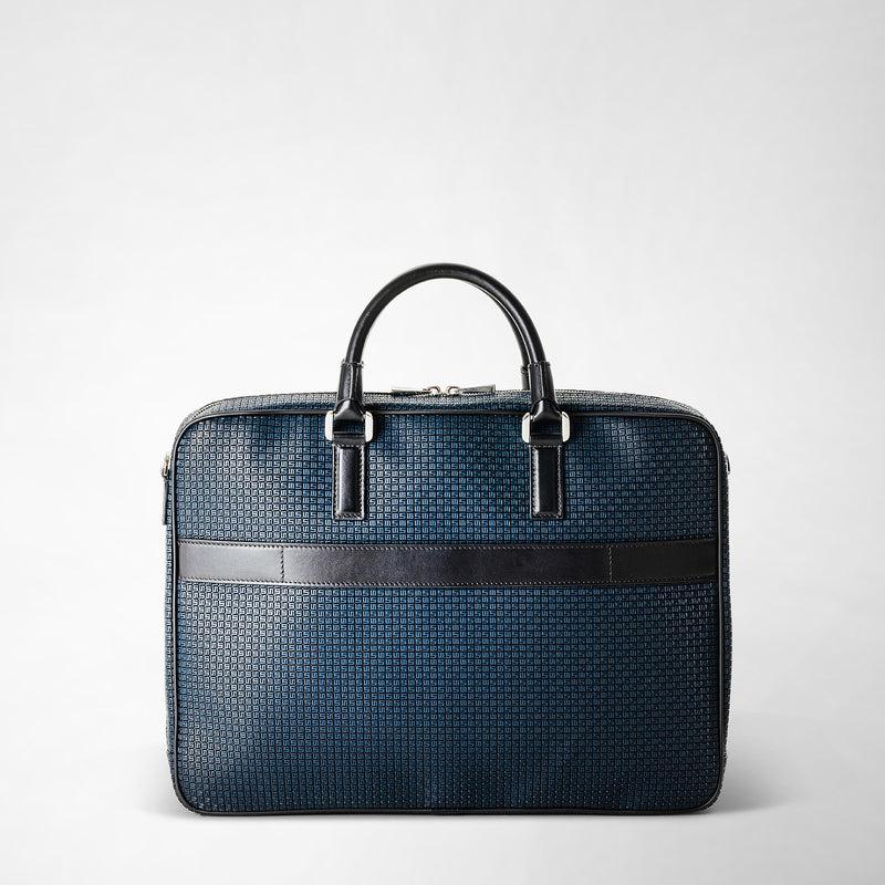 Serapian Borsa business slim in stepan blu oceano-nero Soddisfazione Garantita