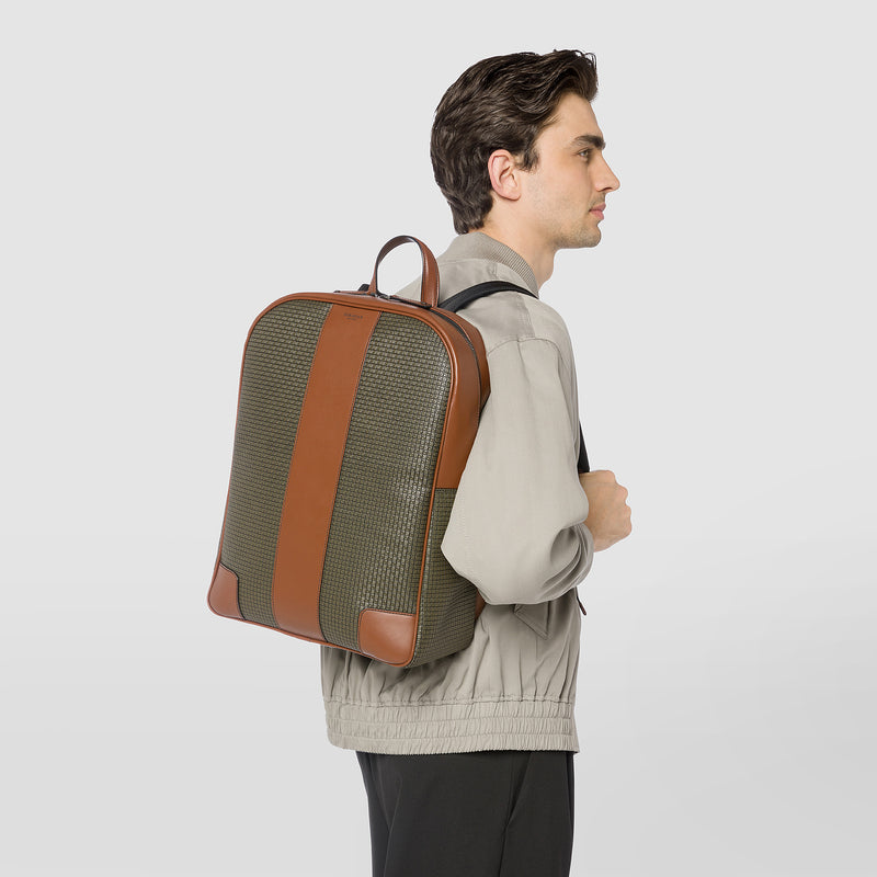 Serapian Backpack in stepan kaki and cuoio Italia