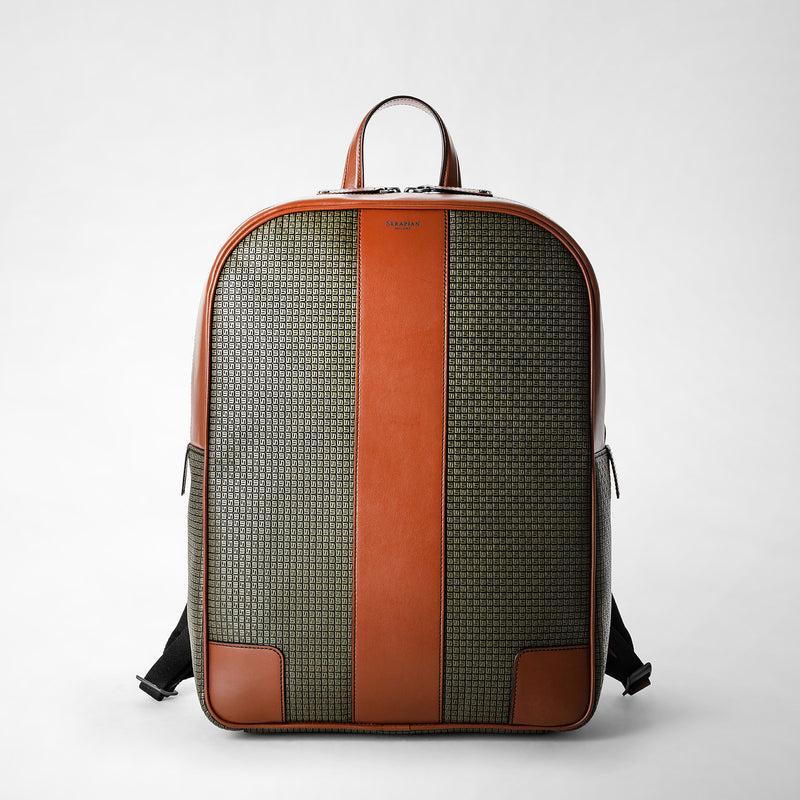 Serapian Backpack in stepan kaki and cuoio Italia