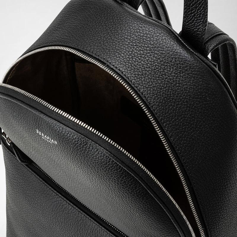 Serapian Backpack in cachemire leather black In Linea