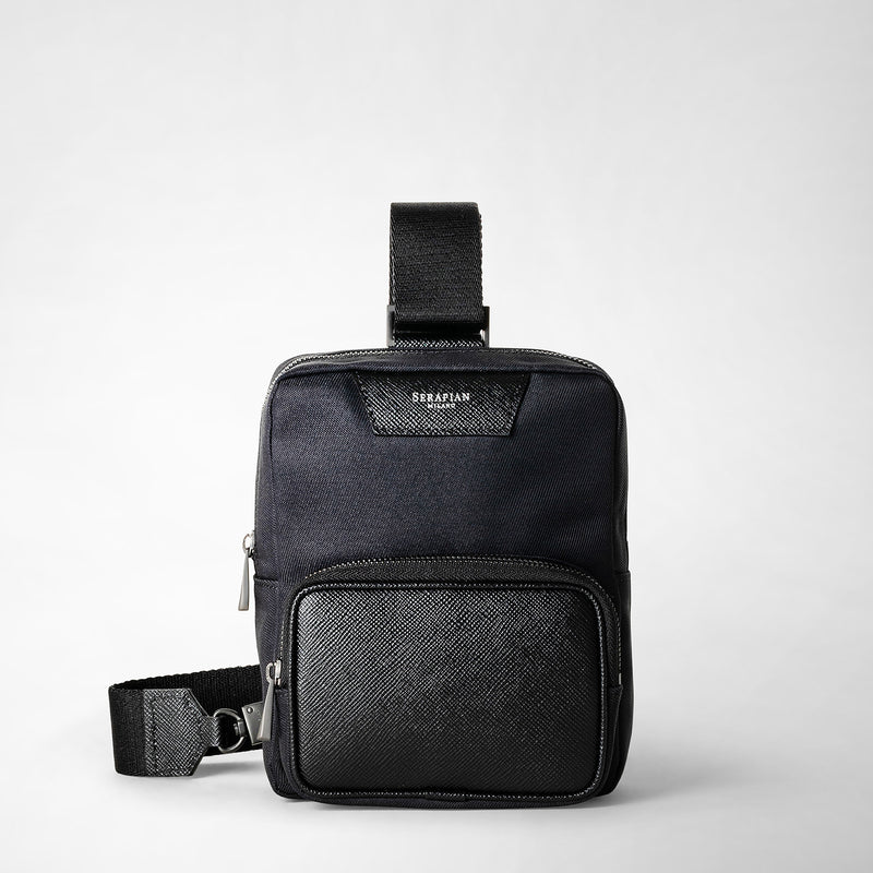 Serapian Sling bag recycled twill evoluzione eclipse black Consegna Veloce