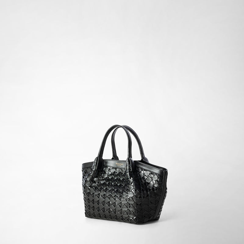 Serapian Mini secret bag in mosaico and elaphe black Fino al 60% di sconto