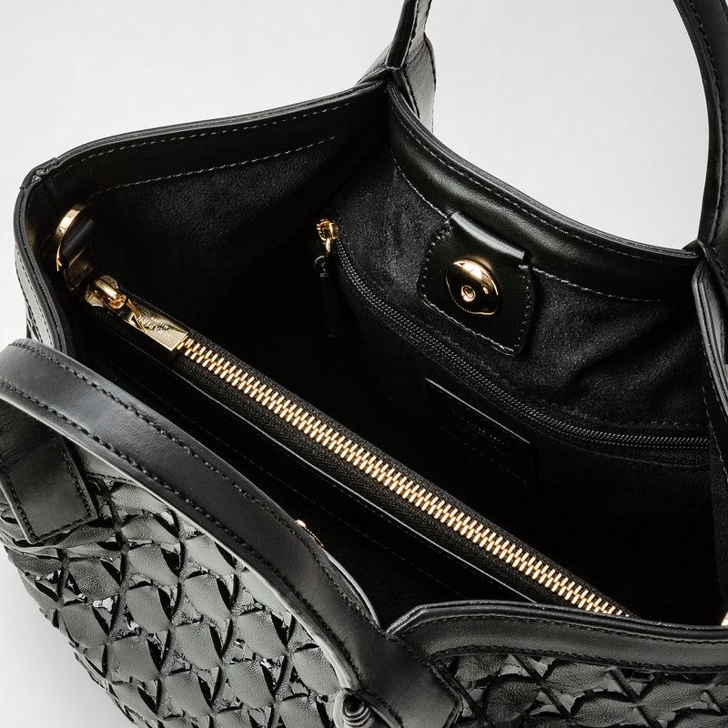 Serapian Mini secret bag in mosaico and elaphe black Fino al 60% di sconto