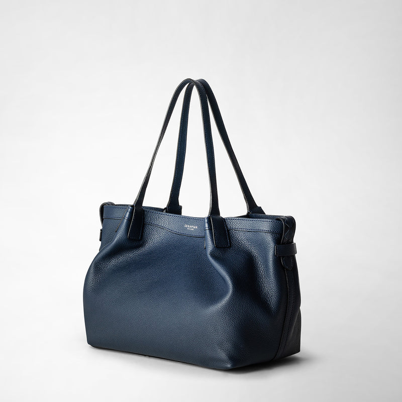 Serapian Tote bag secret piccola in pelle rugiada blu navy Enormi sconti