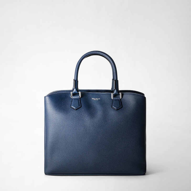 Serapian Borsa a mano luna in pelle rugiada blu navy Outlet