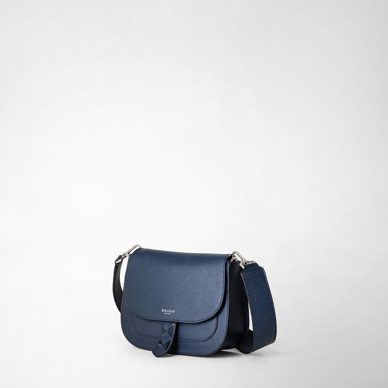 Serapian Borsa luna crossbody in pelle rugiada blue navy Outlet