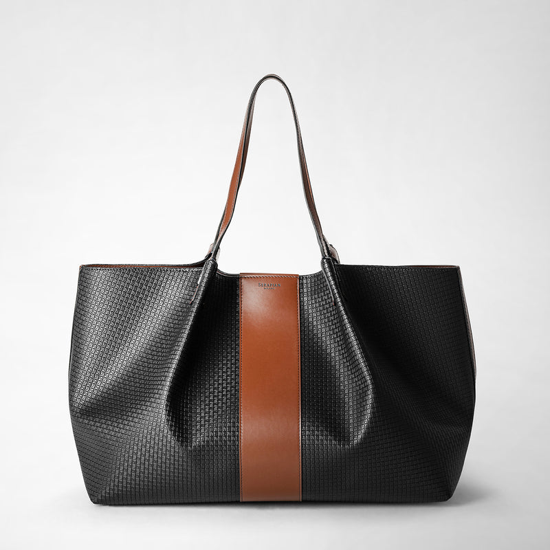 Serapian Borsa shopping secret in stepan 72 nero-cuoio Promozione