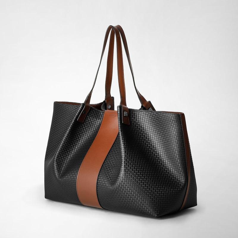 Serapian Borsa shopping secret in stepan 72 nero-cuoio Promozione