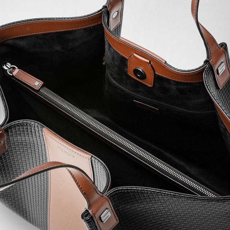 Serapian Borsa shopping secret in stepan 72 nero-cuoio Promozione