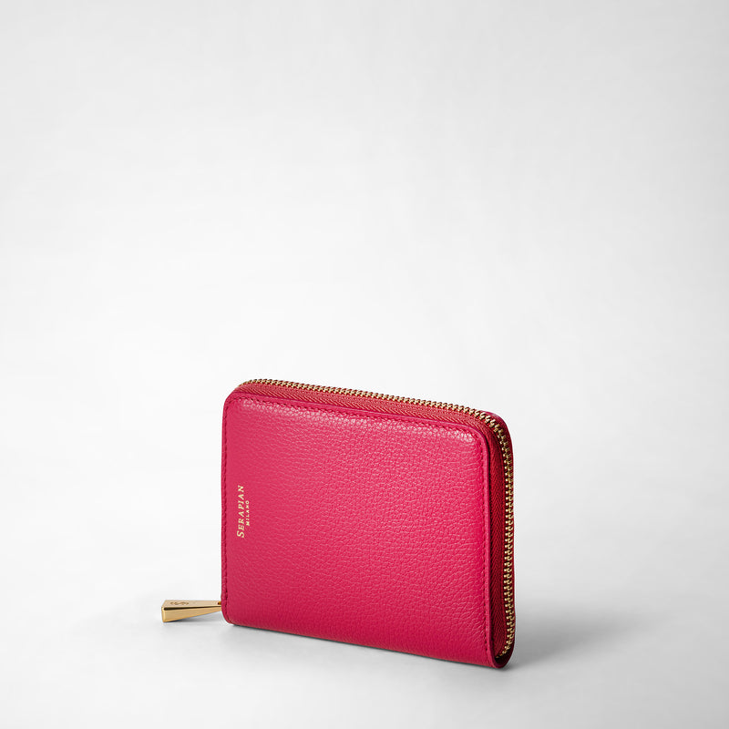Serapian Mini zip around wallet in rugiada leather petal Super Saving Price