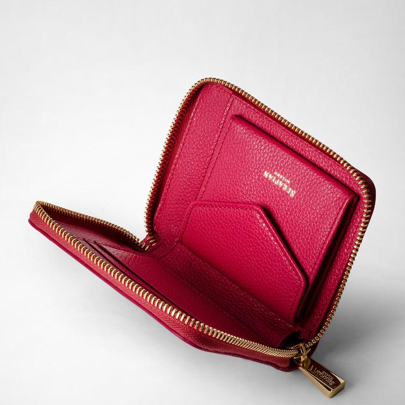 Serapian Mini zip around wallet in rugiada leather petal Super Saving Price