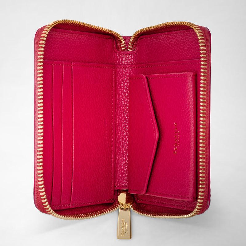 Serapian Mini zip around wallet in rugiada leather petal Super Saving Price