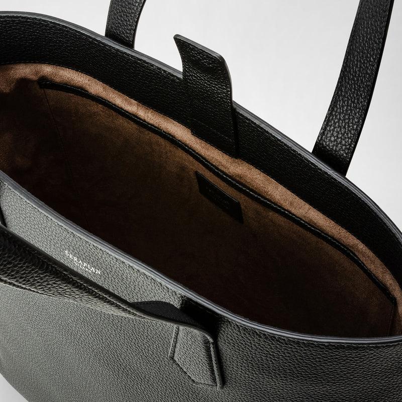 Serapian Day tote bag in cachemire leather black Vendita