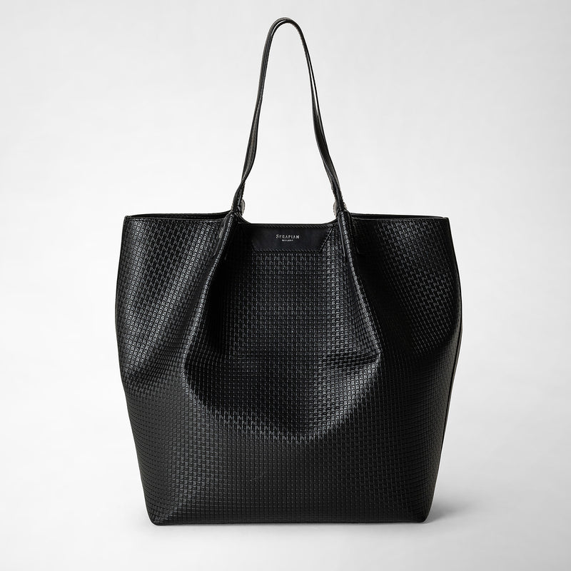 Serapian Vertical secret tote bag stepan nero-nero eclissi Enormi sconti