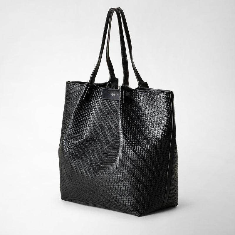 Serapian Vertical secret tote bag stepan nero-nero eclissi Enormi sconti