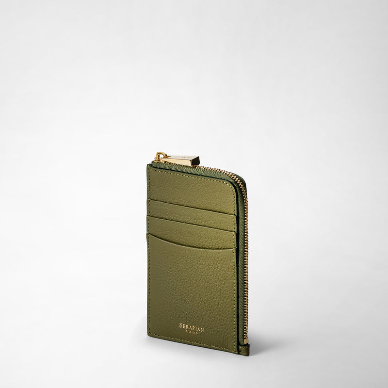 Serapian PORTACARTE CON ZIP IN PELLE RUGIADA Negozi Online
