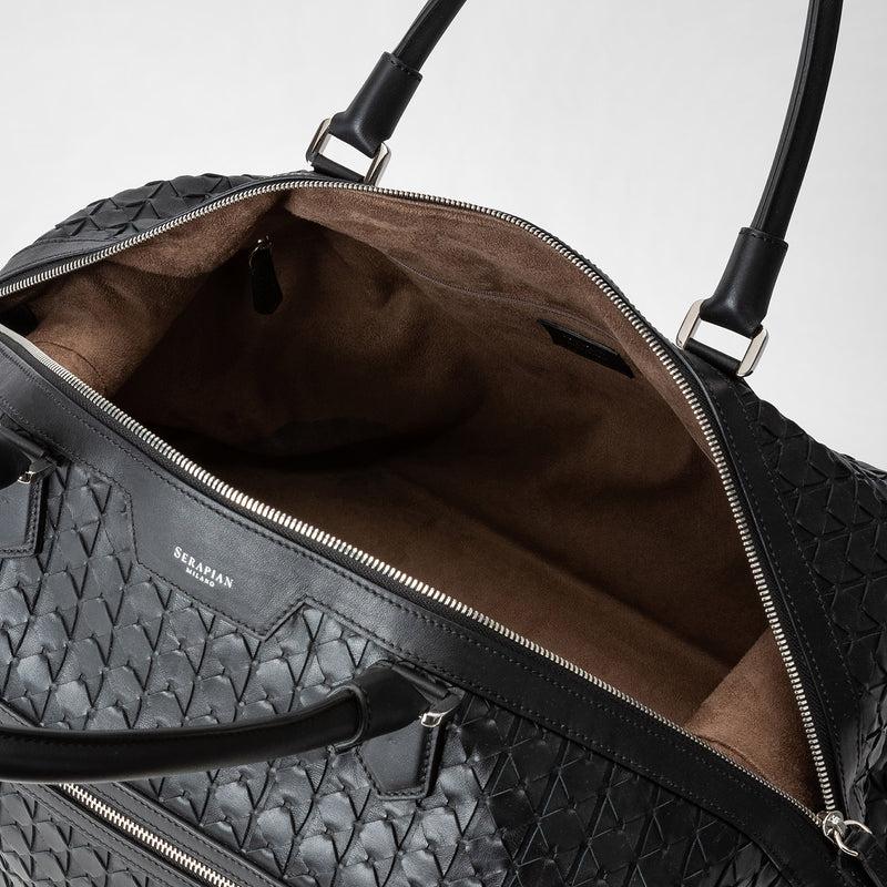 Serapian Travel bag in mosaico black In Saldo