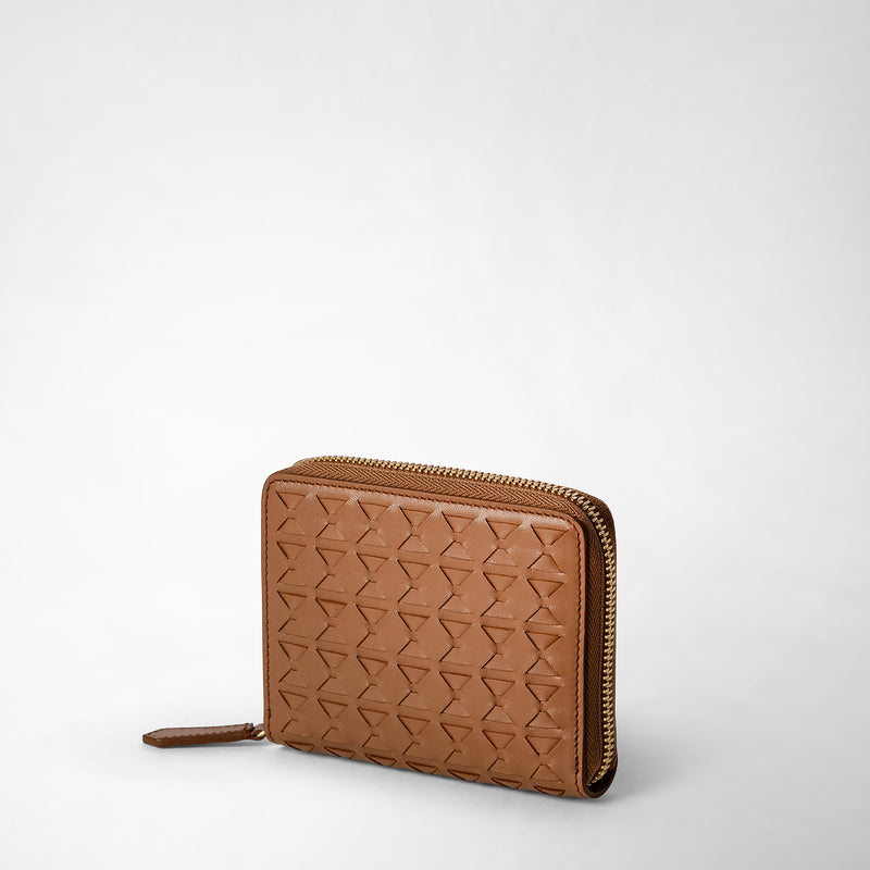 Serapian Mini zip wallet in mosaico tan Sconto di tempo limitato