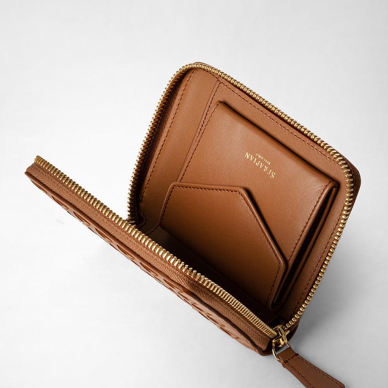 Serapian Mini zip wallet in mosaico tan Sconto di tempo limitato