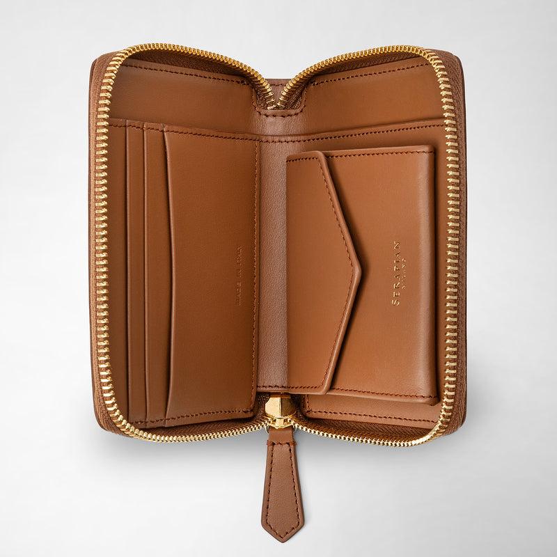 Serapian Mini zip wallet in mosaico tan Sconto di tempo limitato