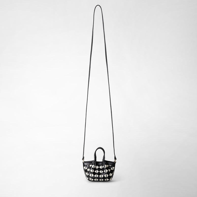 Serapian Borsa secret nano in mosaico nero-panna Fino Al -60%