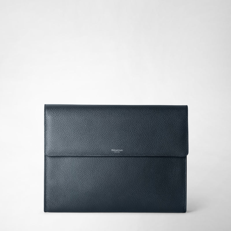 Serapian Portadocumenti con patta in pelle cachemire blu navy Offerta