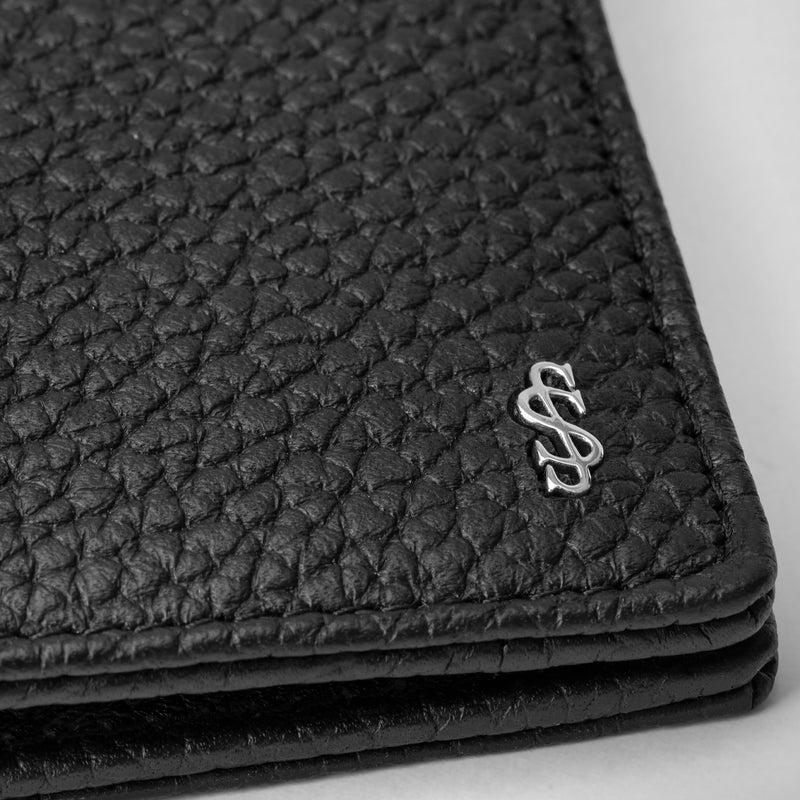 Serapian Portafoglio per 8 carte in pelle cachemire nero Saldi