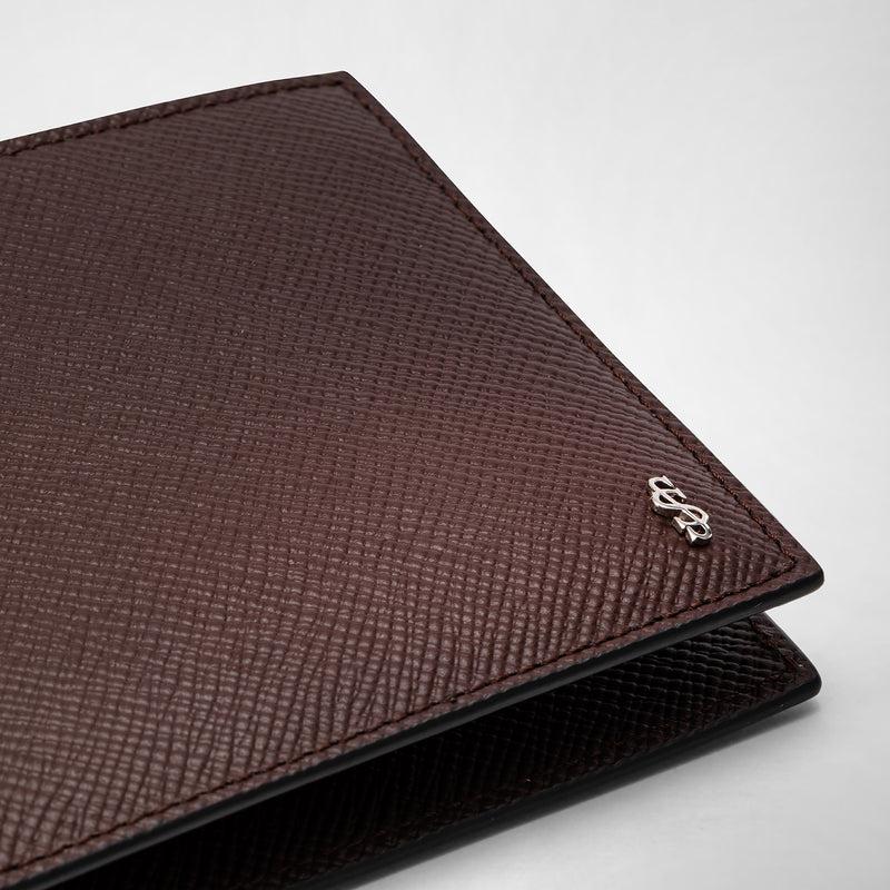 Serapian 8-card billfold wallet in evoluzione leather burgundy Vendita Calda
