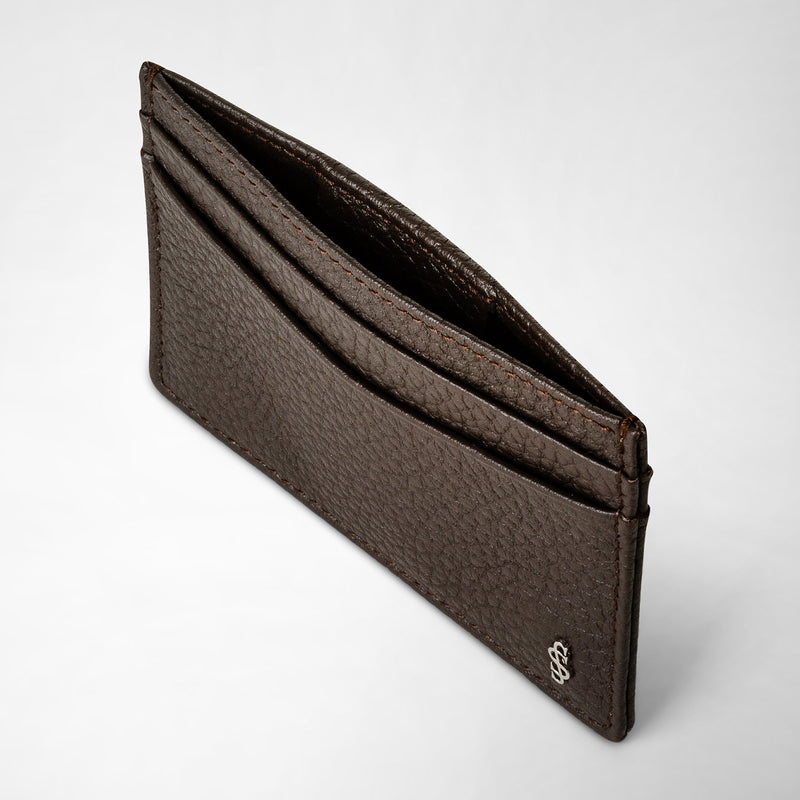 Serapian Portacarte per 4 carte in pelle cachemire espresso Prezzo Ridotto