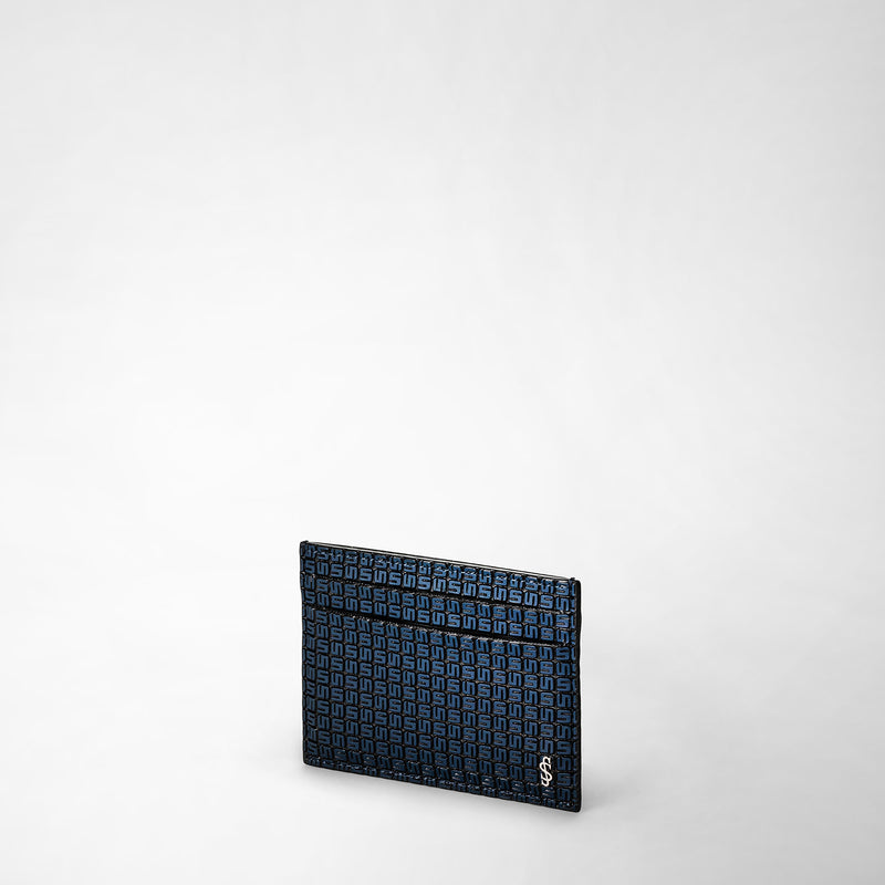 Serapian Portacarte per 4 carte in stepan blu oceano-nero Offerte