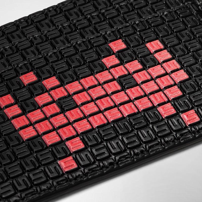 Serapian Portacarte 4 carte stepan nero-rosso space invaders Vendita