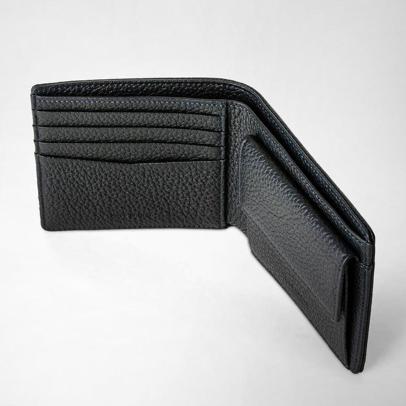 Serapian Portafoglio 4 carte portamonete pelle cachemire blu Spedizione Gratuita