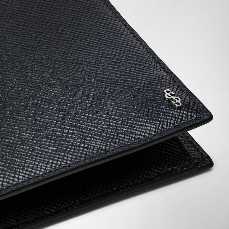 Serapian Portafoglio con portamonete pelle evoluzione blu navy| Serapian Pezzi Unici