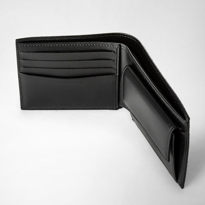 Serapian Portafoglio 4 carte portamonete stepan blu-nero Acquista Ora