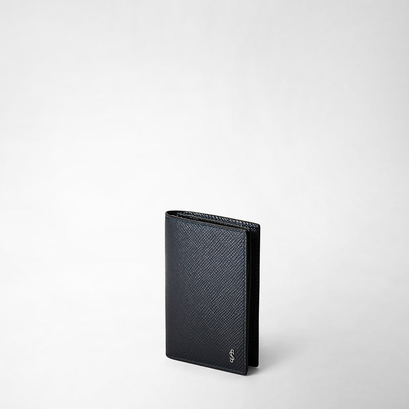 Serapian Business card case in evoluzione leather navy blue Hotsell